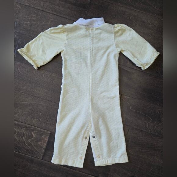 Vintage Floral Baby Onsie Romper Size 24 Months Spring Easter Daisy Applique - Picture 3 of 8